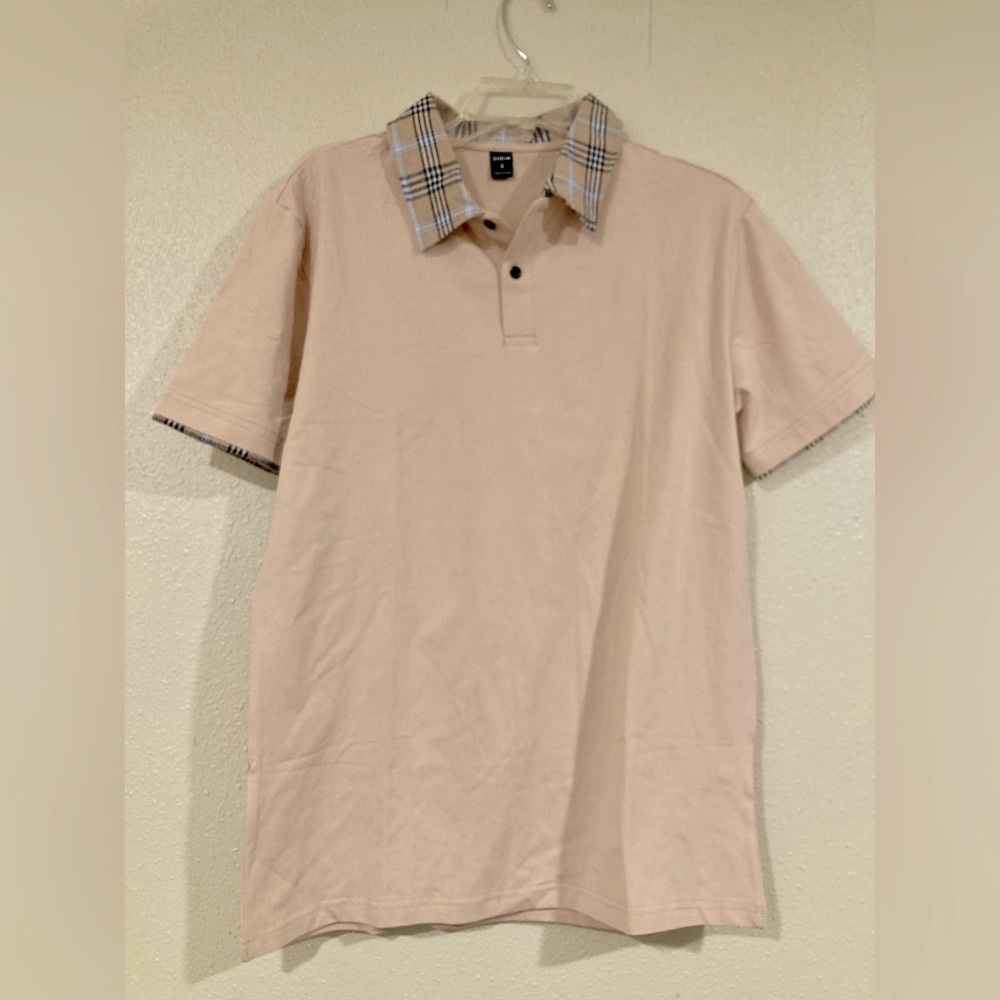 NWOT Shein short sleeve Tan Beige polo